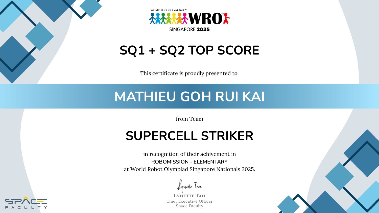 Coding Olympics 2025 Certificate